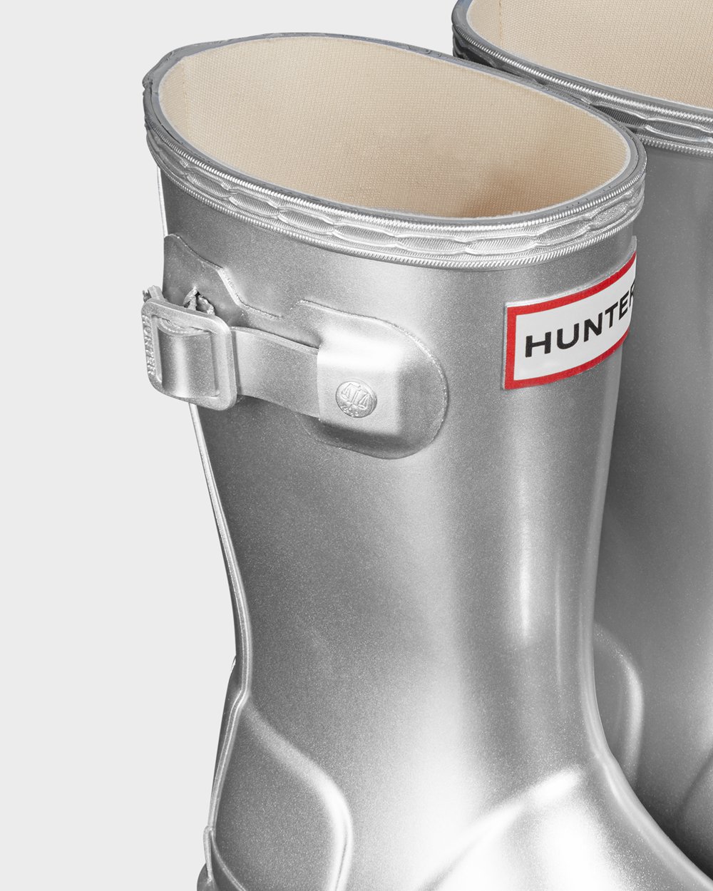 Hunter Original Little Metallic Rain Boots - Online Sale Kids Silver - FPKORL048